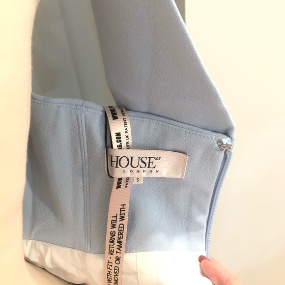 House Of CB, 'Selma' Light Blue plunge Crepe Dress, Size Small - NWT - Picture 10 of 12